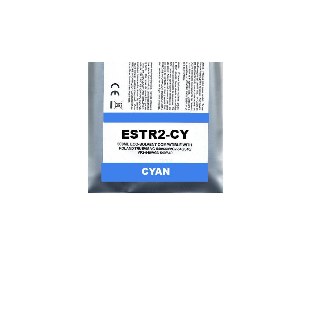Ciano Pigment Eco-Solvent Ink Bag Compa Roland TrueVIS SG2,VG2,VF2,SG3,VG3#500ML ESTR2-CY