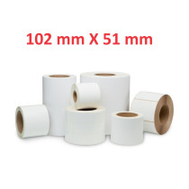 Opaco White Roll Adesivo 102mm x 51mm, 650 labels,Diametro 40mm Ad inchiostro JICH102X51WT