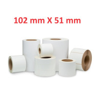 Opaco White Roll Adesivo 102mm x 51mm, 650 labels,Diametro 40mm Ad inchiostro JICH102X51WT