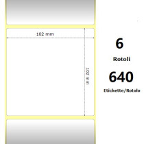 White 102x102mm, 640 Et/Rotolo Z-2000D 4x4x 1 Core,circonferenza 106mm ZE10010033