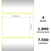 White 102x76mm,1890 Et/Rotolo Z-2000D, 4x3x3 Core,circonferenza 174mm ZE880170-076