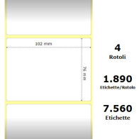 White 102x76mm,1890 Et/Rotolo Z-2000D, 4x3x3 Core,circonferenza 174mm ZE880170-076