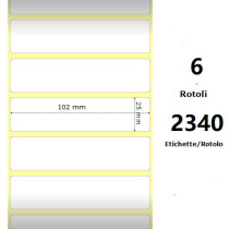 White 102x25mm,2340 Et/Rotolo Z-4000D, 4x1x1 Core, 6 Rolls ZE10010045