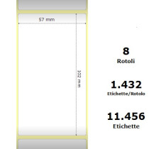White 57x102mm, 1432 Et/Rotolo Z-2000D,2.2x4x3 Core,circonferenza 174mm ZE880156-101