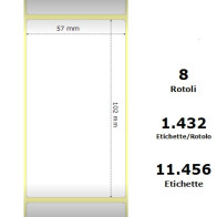 White 57x102mm, 1432 Et/Rotolo Z-2000D,2.2x4x3 Core,circonferenza 174mm ZE880156-101