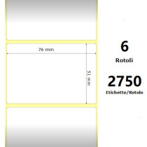White 76x51mm, 2750 Et/Rotolo Z-2000D 3x2x3 Core,circonferenza 174mm ZE10000295
