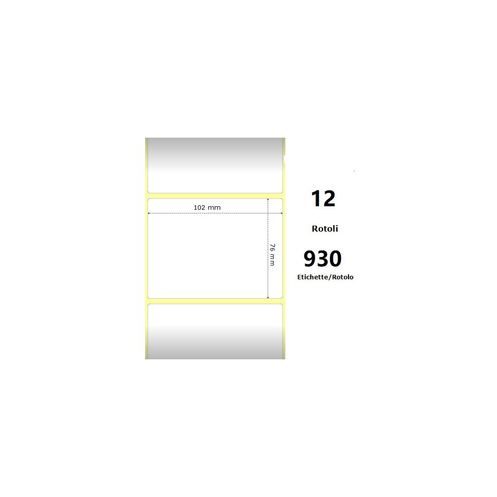White 102x76mm, 930 Et/Rotolo Z-2000D 4x3x1 Core,circonferenza 111mm ZE800264-305