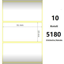 White 51x25mm, 5180 Et/Rotolo Z-2000D, 2x1x3 Core,circonferenza 170mm ZE880154-025