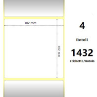 White 102x102mm,1432 Et/Rotolo Z-1000D, 4x4x3 Core ,4 Rolls ZE880746-101