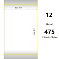 White 102x152mm, 475 Et/Rotolo Z-1000D,4x6x1 Core ,circonferenza 111mm ZE800284-605