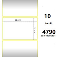 White 51x32mm,4790 Et/Rotolo Z-1000D, 2x1.3x3 Core,circonferenza 182mm ZE3004861-T