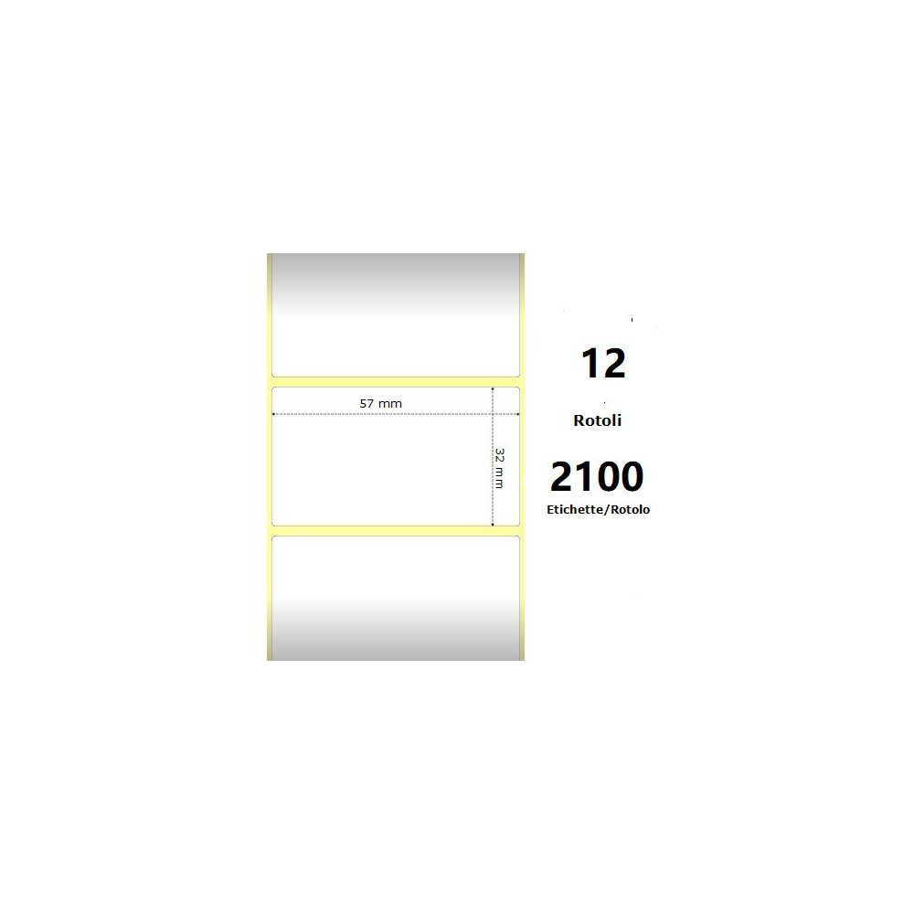 White 57x32mm, 2100Et/Rotolo Z-2000D 2.25x1.25x1Core,circonferenza 111mm ZE10015781
