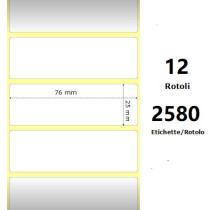 White 76x25mm, 2580 Et/Rotolo Z-2000D, 3x1x1 Core,circonferenza 108mm ZE800263-105