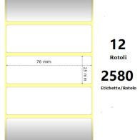 White 76x25mm, 2580 Et/Rotolo Z-2000D, 3x1x1 Core,circonferenza 108mm ZE800263-105