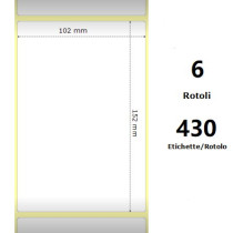 White 102x152mm, 430 Et/Rotolo Z-2000D 4x6x1 Core,circonferenza 106mm ZE10010034