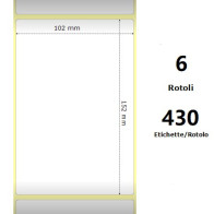 White 102x152mm, 430 Et/Rotolo Z-2000D 4x6x1 Core,circonferenza 106mm ZE10010034
