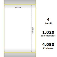 White 100x150mm,1020 Et/Rotolo Z-1000D,3.9x5.9x3 Core,circonferenza 177mm ZE3006306-T