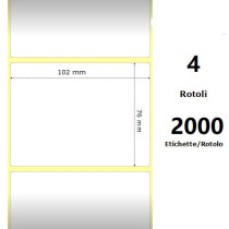 White 102x76mm, 2000 Et/Rotolo Z-1000D 4x3x 3 Core,circonferenza 178mm ZE10000302