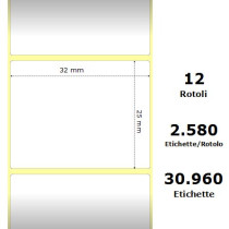 White 32x25mm, 2580 Et/Rotolo Z-2000D 1.3x1x1 Core,circonferenza 108mm ZE800261-105