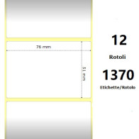 White 76x51mm, 1370 Et/Rotolo Z-2000D, 3x2x1 Core, 12 Rolls ZE800263-205