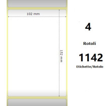 White 102x152mm,1142 Et/Rotolo Z-2000D, 4x6x3 Core, 4 Rolls ZE800740-605