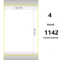 White 102x152mm,1142 Et/Rotolo Z-2000D, 4x6x3 Core, 4 Rolls ZE800740-605