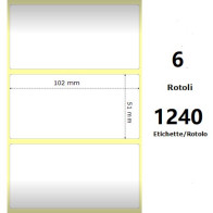 White 102x51mm, 1240 Et/Rotolo Z-2000D 4x2x 1 Core,circonferenza 106mm ZE10010031