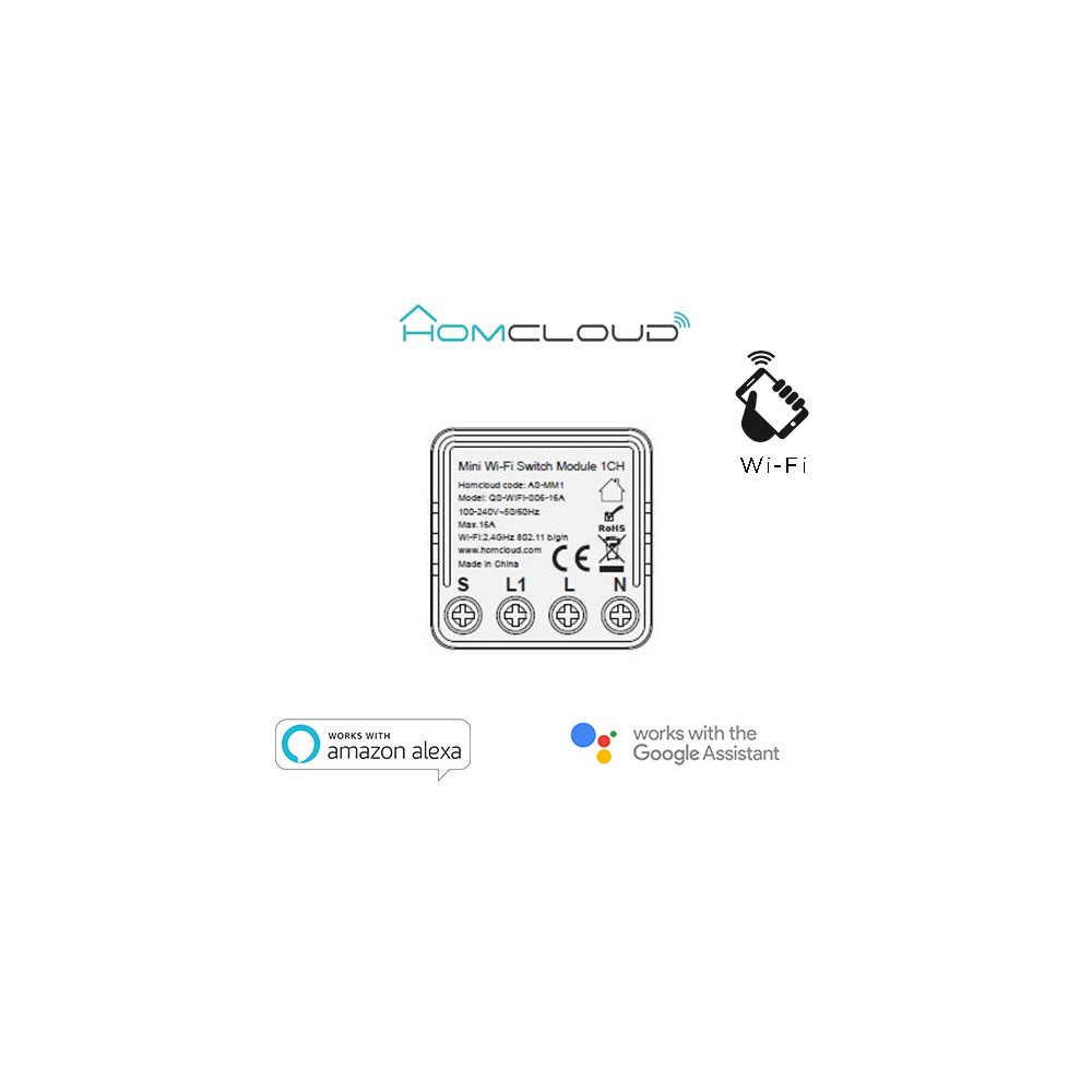 Modulo Interruttore Mini 1CH Wi-Fi da incasso AS-MM1