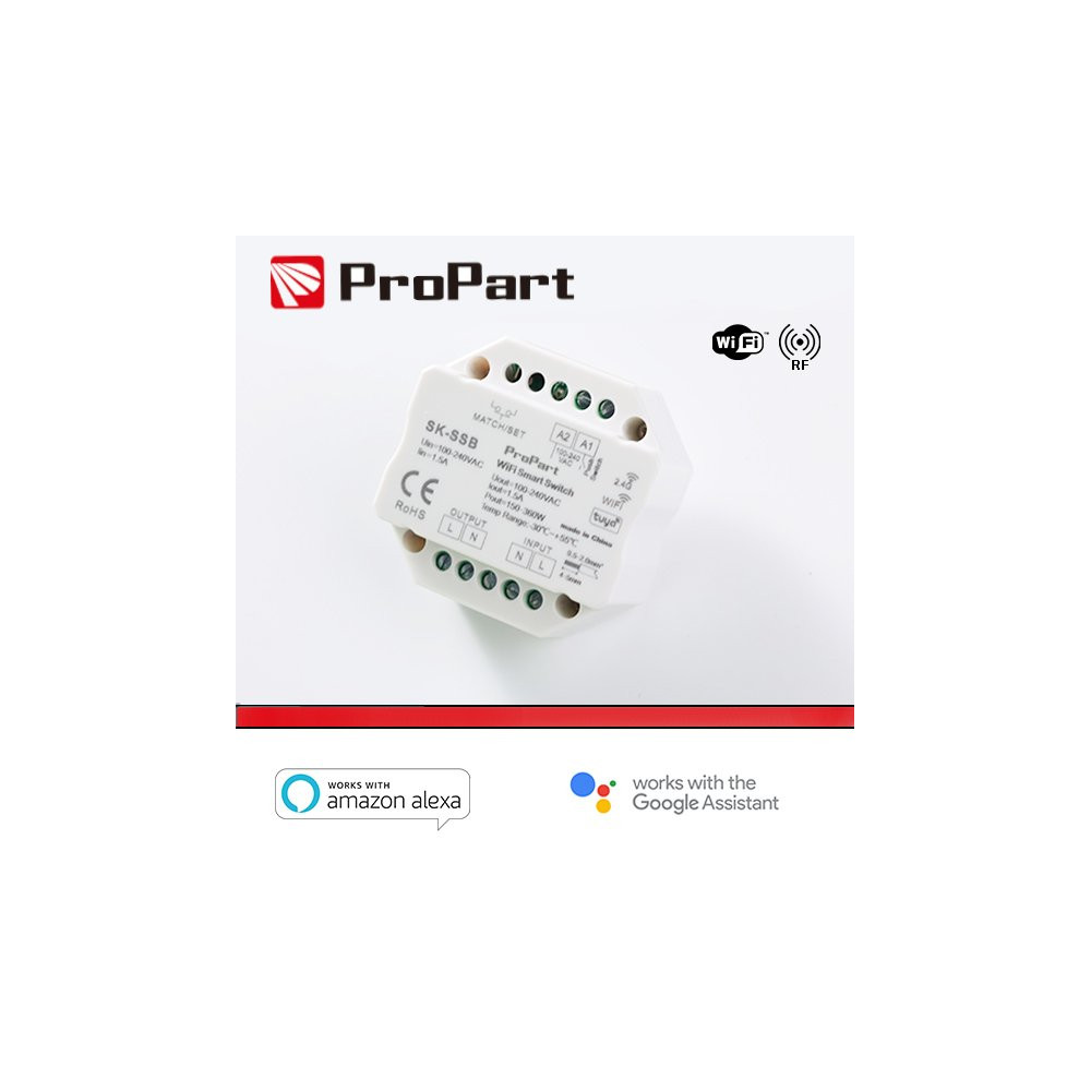 Modulo Smart Pulsante 220V AC 1CHx1.5A Wi-Fi+RF 2.4G SK-SSB