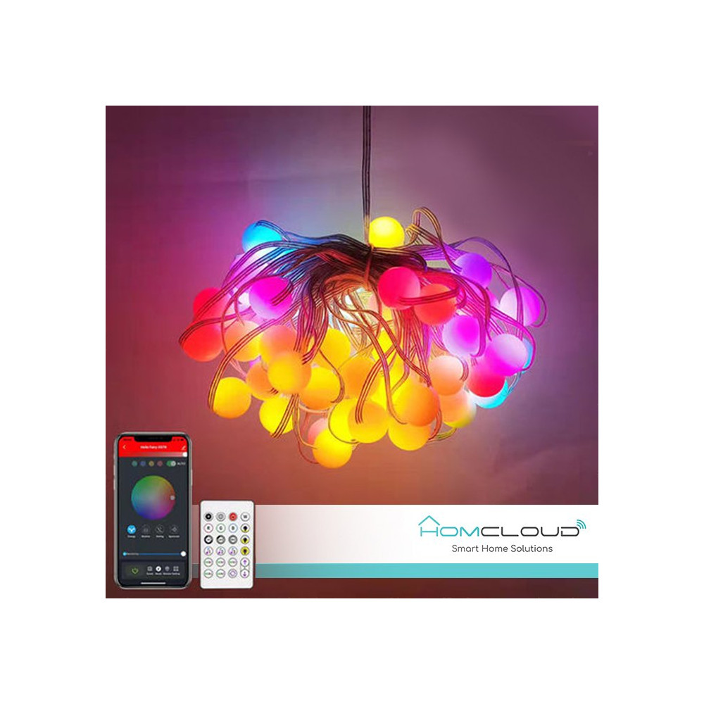 Catena 66 Sfere luminose Smart RGB-IC Wi-Fi + Bluetooth 10M IP65 HY-G10M