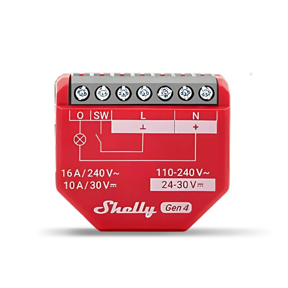 Shelly 1PM Gen4 - Smart Relay 16A AC/DC WiFi/BT/Matter/Zigbee PM SH-S1PMG4