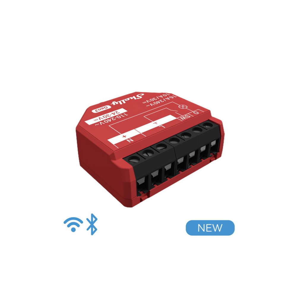 Shelly 1PM Gen3 - Smart Relay 16A AC/DC WiFi/BT/Matter PM SH-PLUS1PMG3