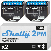 Shelly Plus 2PM DOUBLE PACK - Smart Relay 16A AC/DC WiFi/BT + PM SH-PLUS2PM2P