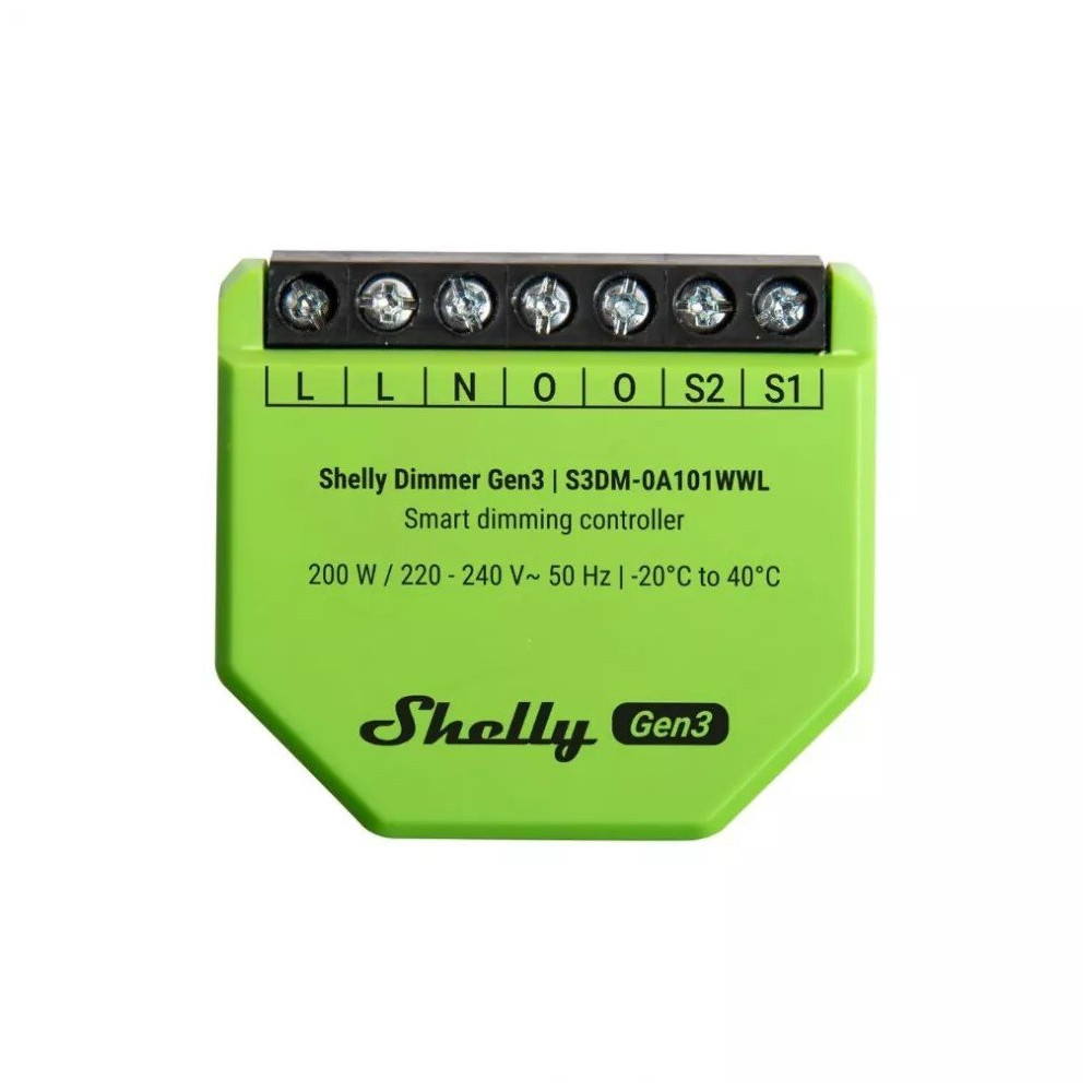 Shelly Dimmer Gen3 - Smart Dimmer AC 1ch. Wi-Fi/BT/Matter + PM SH-DIMMERG3