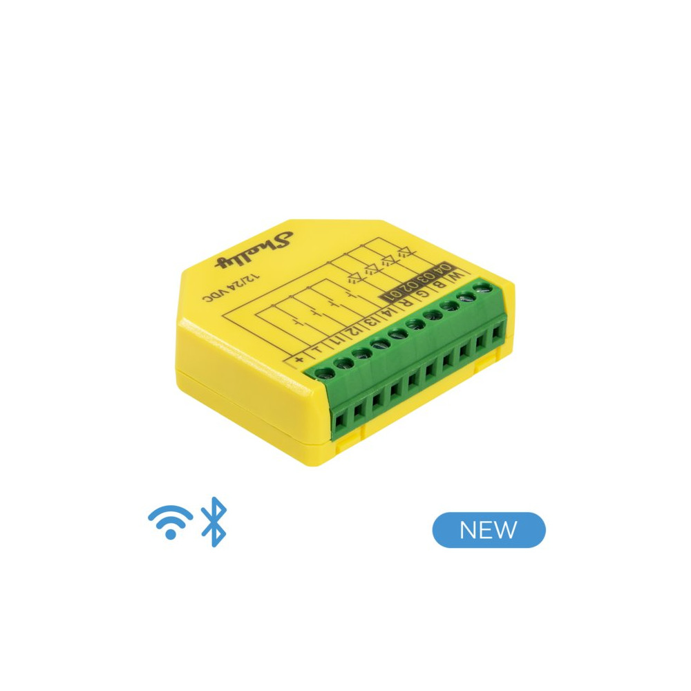 Shelly Plus RGBW PM - Controller Strisce LED WiFI/BT 12-24DC RGBW + PM SH-PLUSRGBWPM
