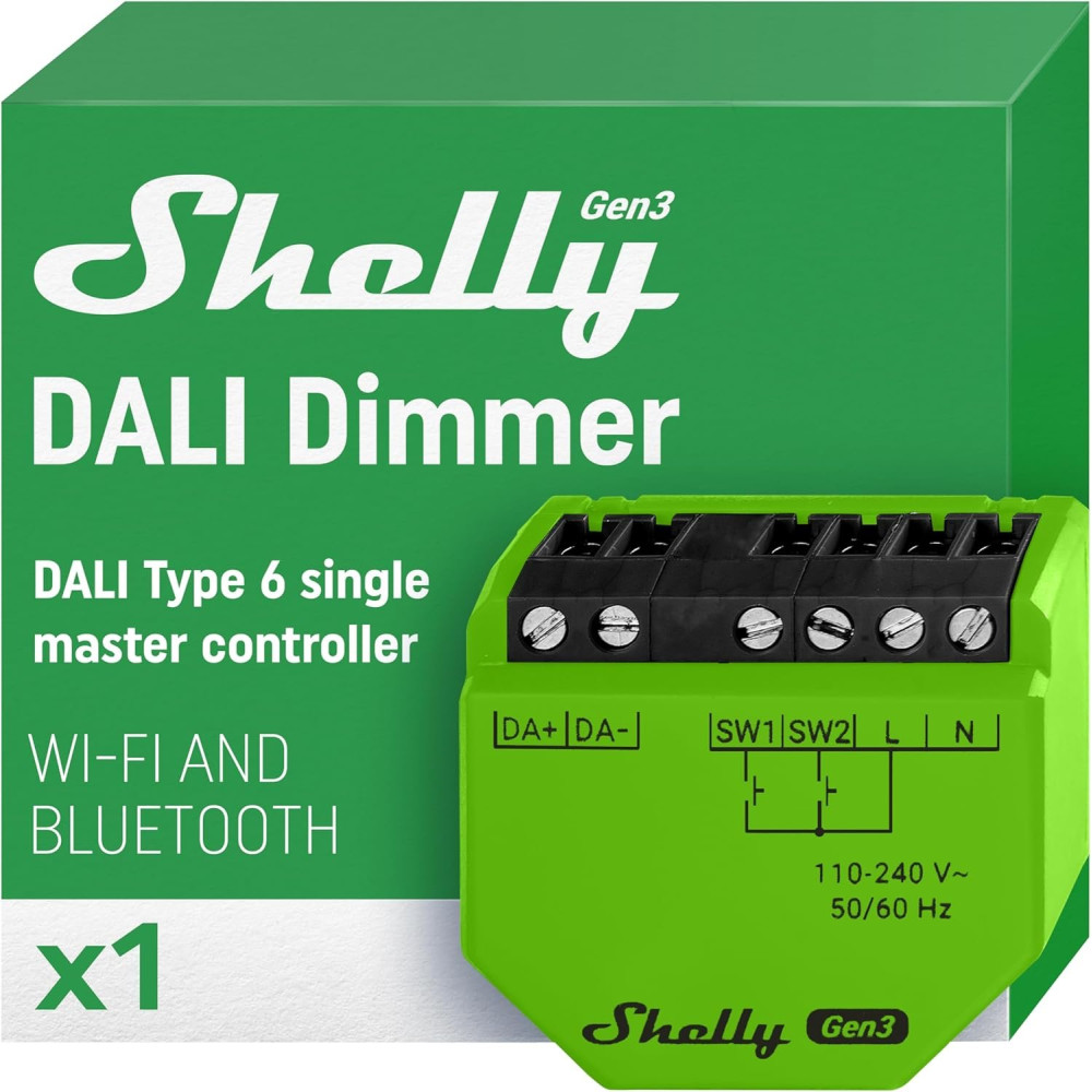 Shelly DALI Dimmer Gen3 WiFi/BT/Matter - Rete di Luci DALI - Master Controller SH-DALIDIMG3