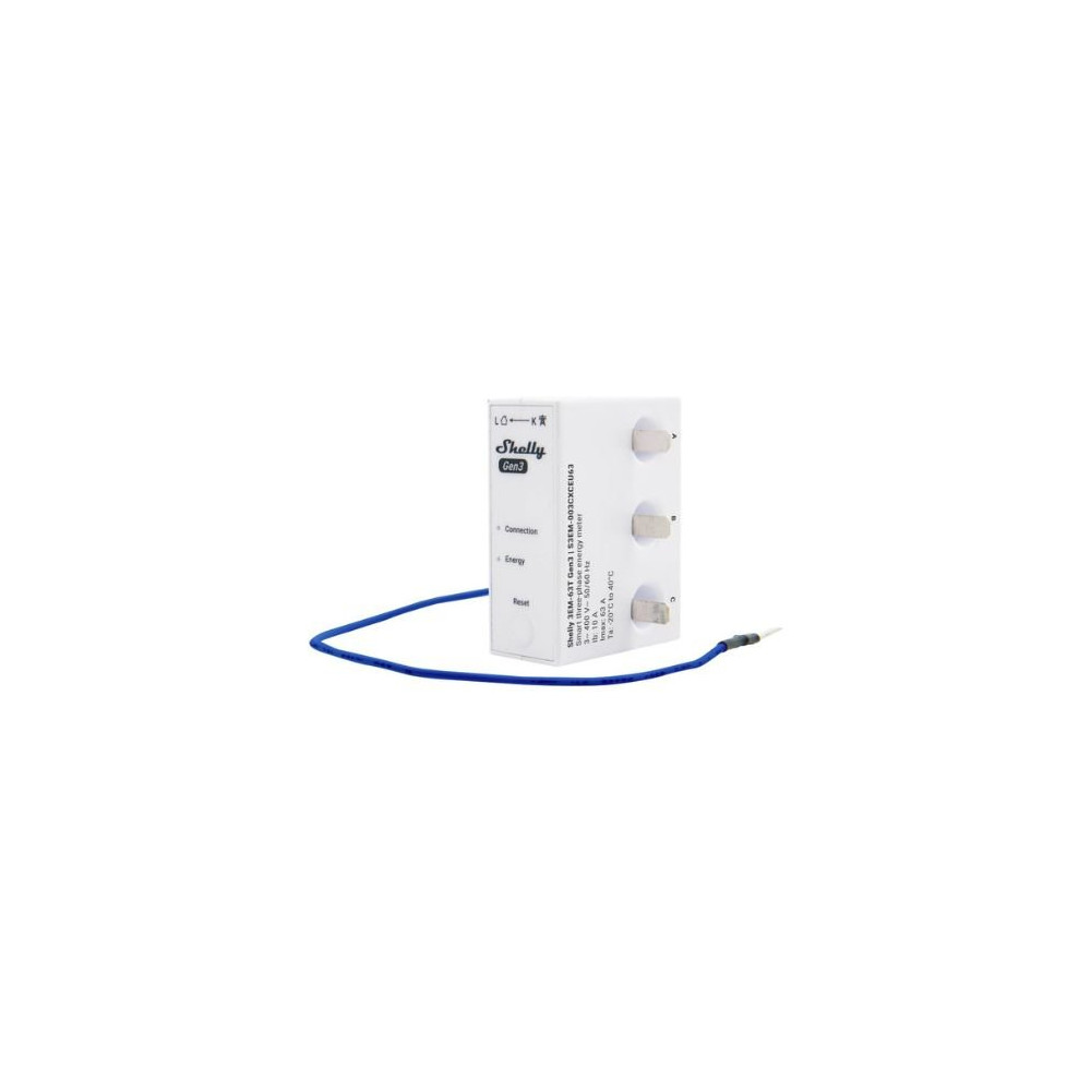 Shelly 3EM-63T Gen3- Contascatti Elettr. Misuratore Energia Wi-Fi Trifase/Monofa SH-3EM63TG3