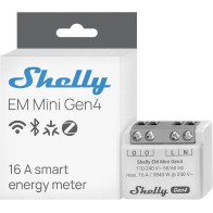 Shelly EM Mini Gen4Misuratore di Energia Smart 16A | WI-Fi+Bluet+Zigbee+Matt SH-EMMINIG4