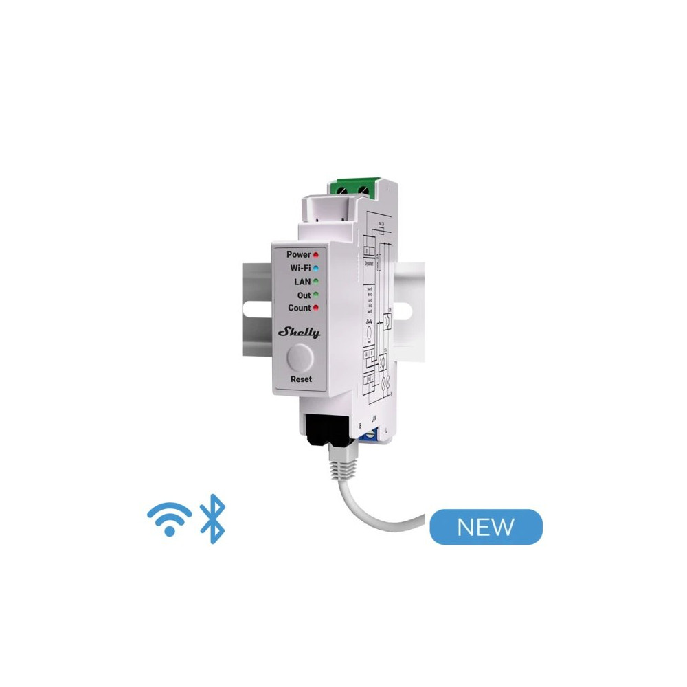 Shelly Pro EM 50A - Contatore energ. intel. DIN + 2 pinze50A SH-PROEM50