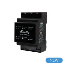 Shelly LAN Switch - Switch di rete DIN rail con 5 porte RJ45 ethernet SH-LANSW