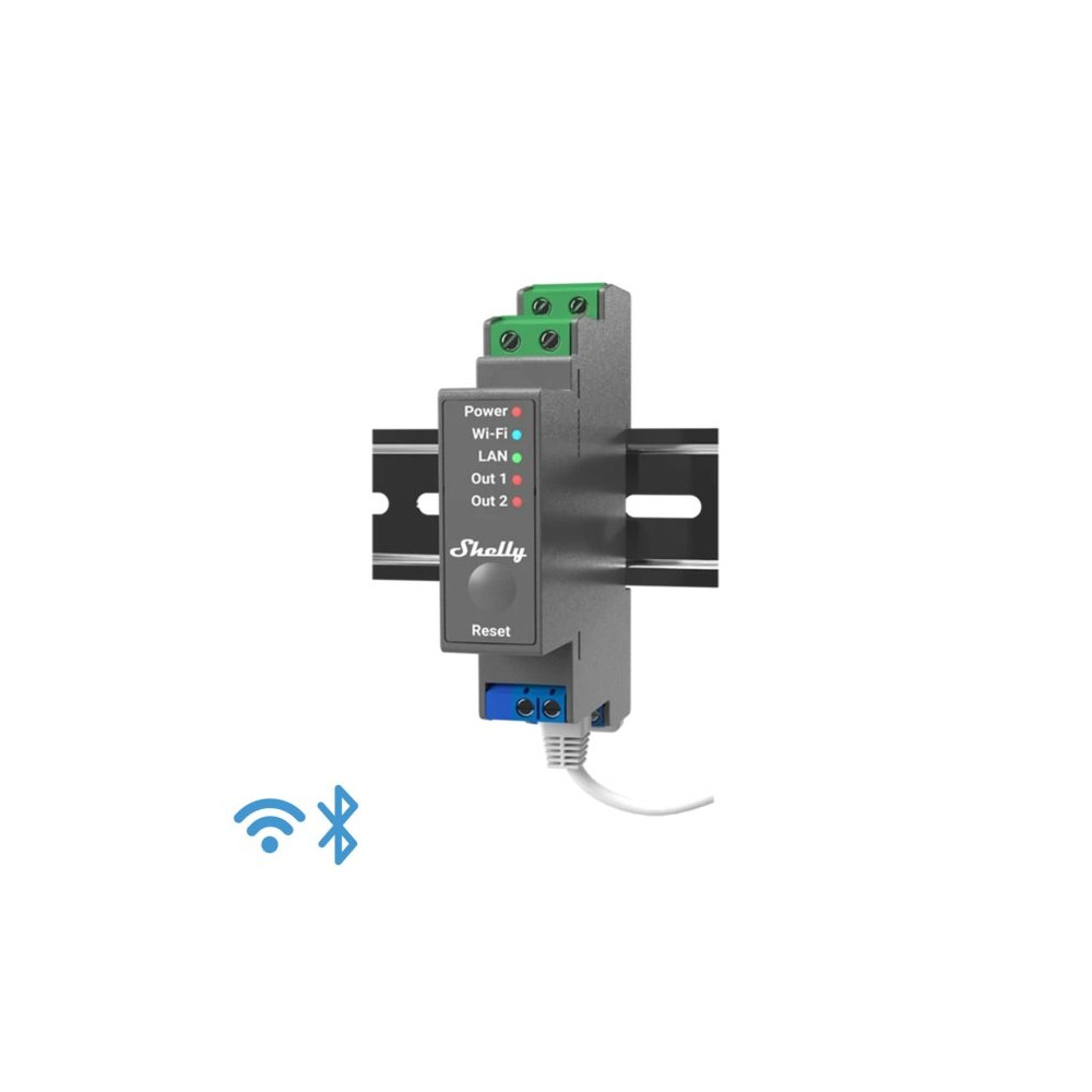 Shelly Pro 2 - IP Smart Relay contatto pulito DIN 2ch. LAN/WiFi/BT SH-PRO2