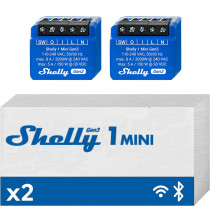 Shelly Mini 1 GEN3 2PACK- Smart Relay contatto pulito 8A AC/DC WiFi/BT/Matter SH-MINI1G32P