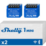 Shelly Mini 1 GEN3 2PACK- Smart Relay contatto pulito 8A AC/DC WiFi/BT/Matter SH-MINI1G32P