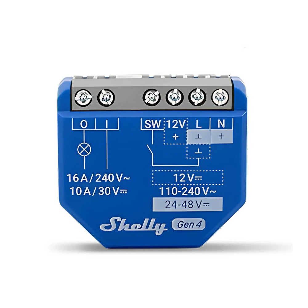 Shelly 1 Gen4 - Smart Relay contatto pulito 16A AC/DC WiFi/BT/Matter/Zigbee SH-S1G4
