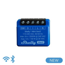 Shelly Mini 1 Gen3 - Smart Relay contatto pulito 8A AC/DC WiFi/BT/Matter SH-MINI1G3