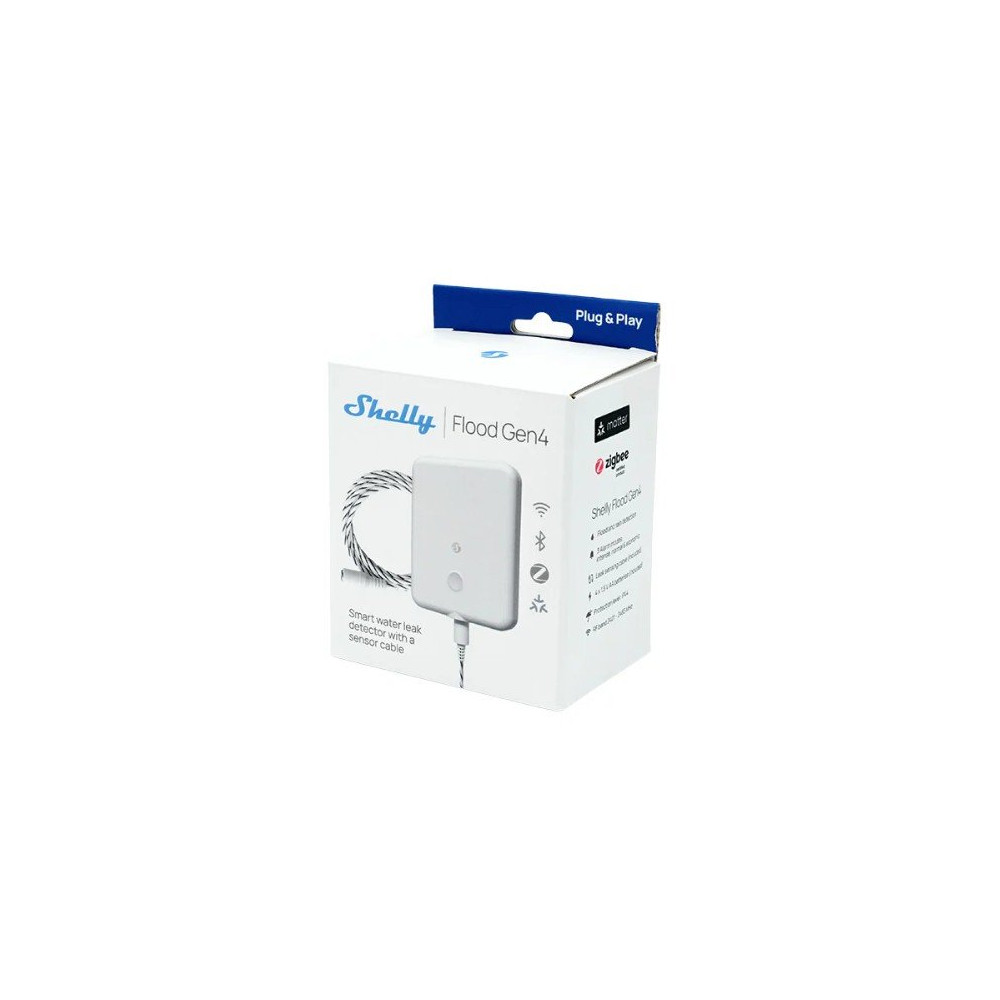 Shelly Flood Gen4 - Sensore allagamento Wi-Fi/ZIgbee/BT Gen4 + cavo 2m SH-FLOODG4