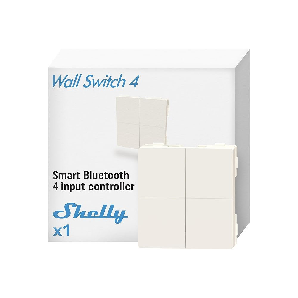 Shelly BLU Wall Switch 4 (Stand Alone) - Pulsante a muro Bluetooth 4 tasti SH-BWS4