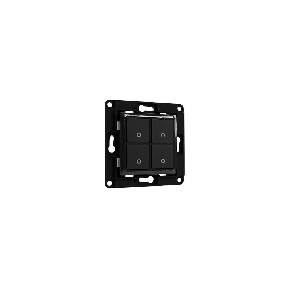 Shelly Wall Switch 4 - Pulsanti filari da parete 4 tasti nero con supp relay SH-WS4B
