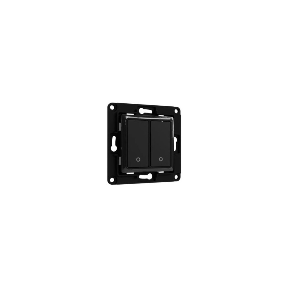 Shelly Wall Switch 2 - Pulsanti filari da parete 2 tasti nero con supp relay SH-WS2B