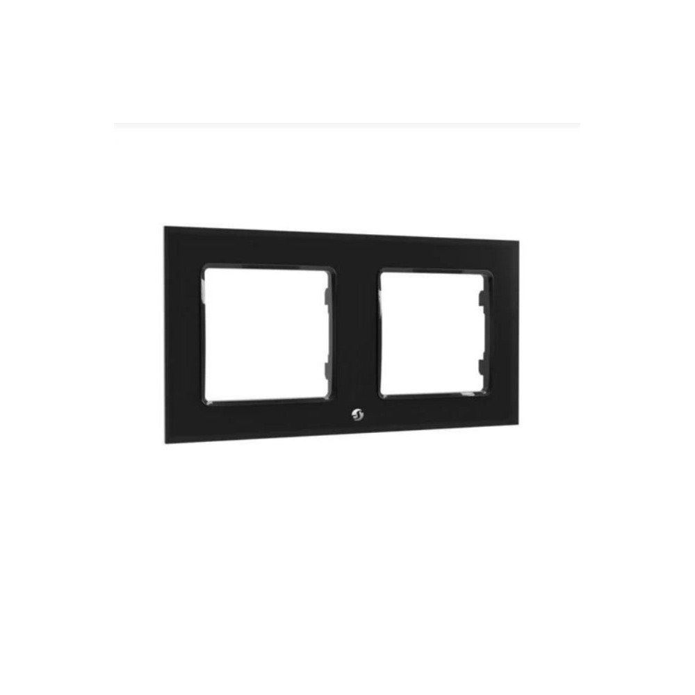 Shelly Wall Frame 2 - Placca da parete nera doppia compatibile Legrand SH-WF2BL